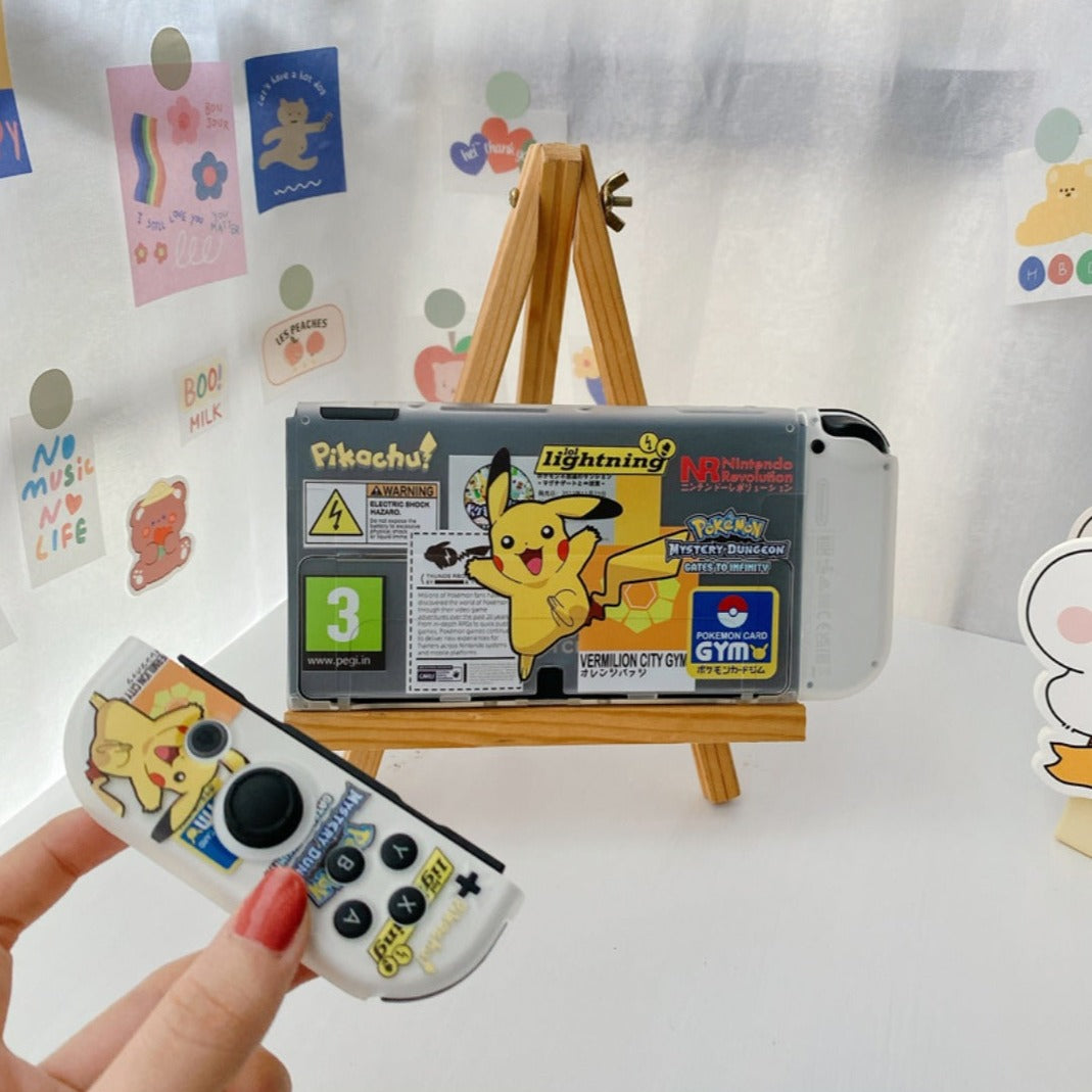 Warning Pikachu Transparent Case - Switcheries