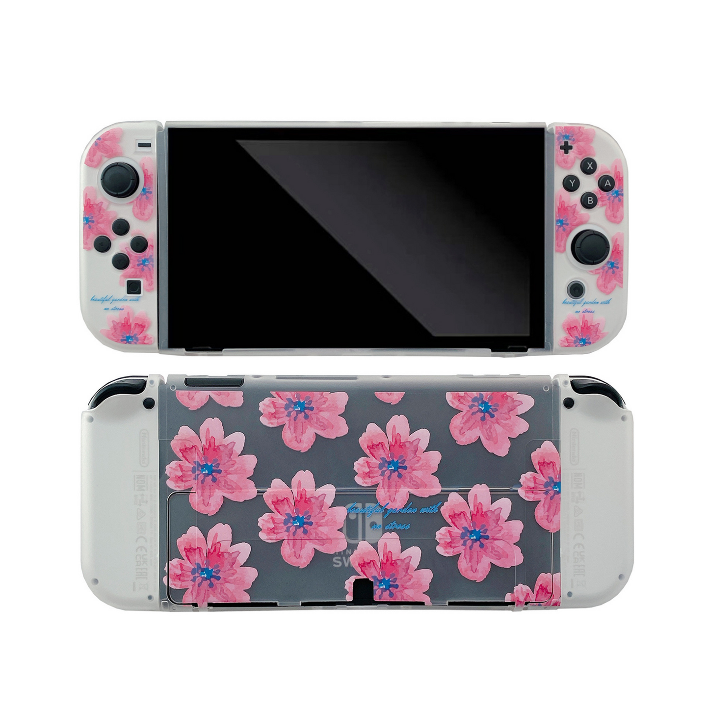 Pink Flowers Transparent Case - Switcheries