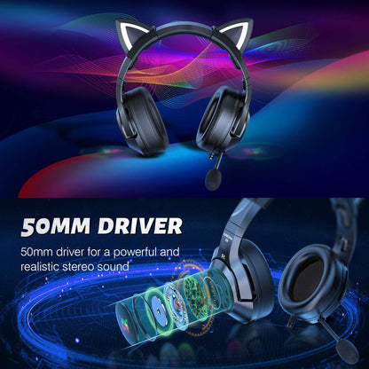 Black Cat Ears Gaming Headset - Switcheries