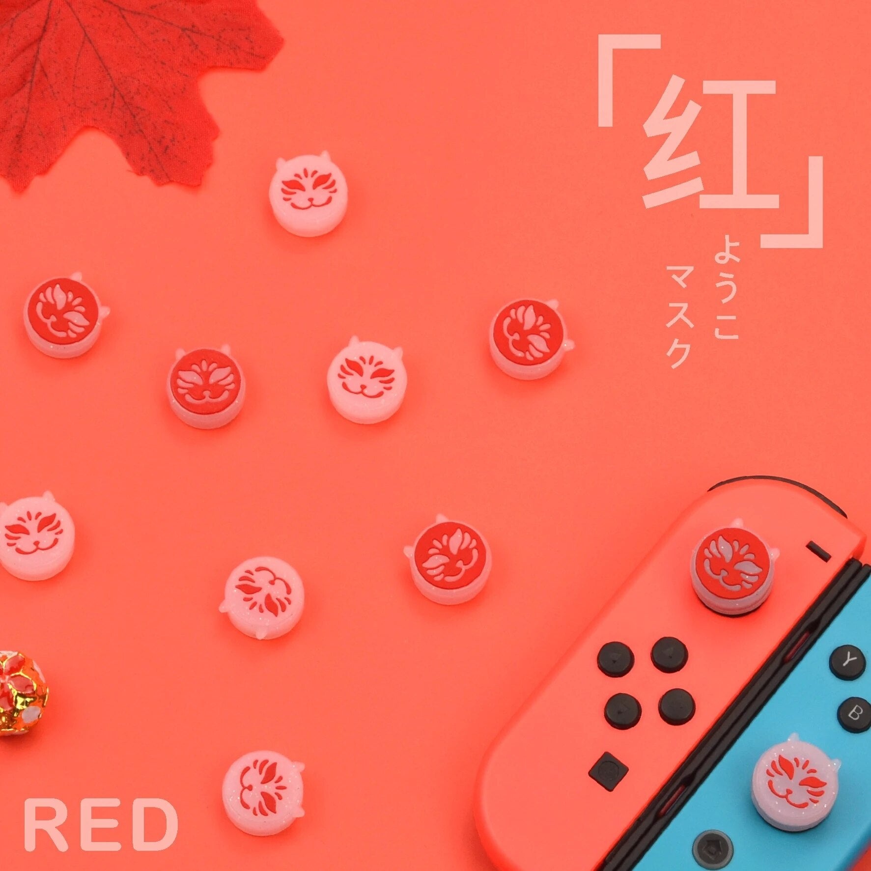 Kitsune Red & Blue Thumb Grip - Switcheries