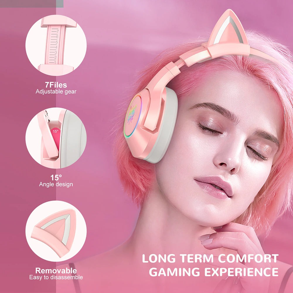 Pink Cat Ears Gaming Headset - Switcheries