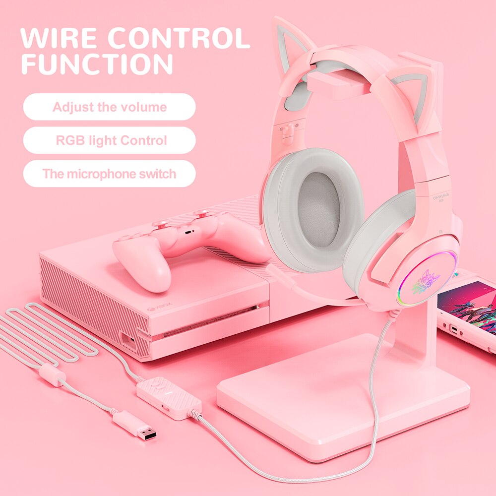 Pink Cat Ears Gaming Headset - Switcheries